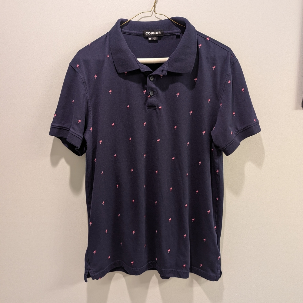 CONNOR Navy Polo with Pink Details